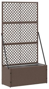 vidaXL Vaso de Jardim Castanho 70 x 30 x 135 cm Metal