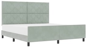 Cama vidaXL em Cinzento-claro - 180x200 cm Veludo