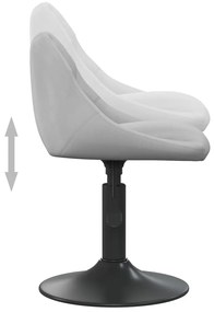 Cadeiras de jantar giratórias 6 pcs veludo cinzento-claro