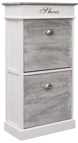 vidaXL Sapateira 50x28x98 cm madeira de paulownia cinzento