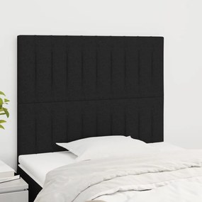 Cabeceira de cama 2 pcs tecido 80x5x78/88 cm preto