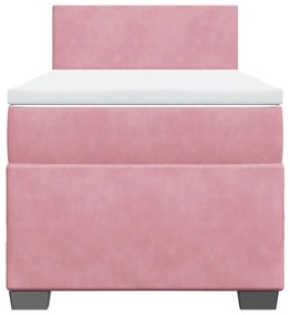 Cama com molas/colchão 90x190 cm veludo rosa
