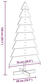 Árvore de Natal decorativa 150 cm pinho maciço castanho-mel