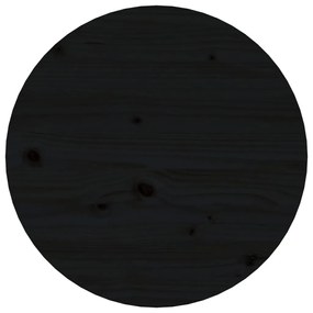 Mesa de centro Ø 45x40 cm madeira de pinho maciça preto