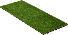 Conjunto de 10 placas quadradas de 30 x 30 cm Relva sintética artificial espessura «Conforto» de 3,5 cm, encaixáveis, verde