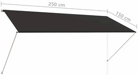 Toldo retrátil 250x150 cm antracite