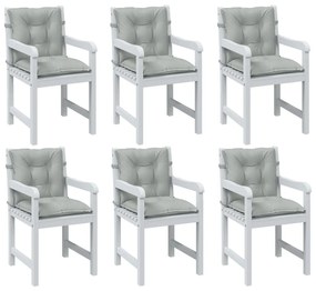 vidaXL Almofadões lombares cadeiras 6pcs mesclado tecido cinza-claro
