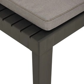 Cadeiras de jardim com almofadões 2 pcs plástico cinzento