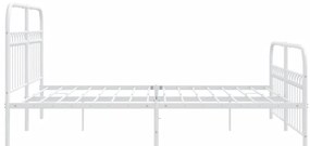 Estrutura de cama com cabeceira e pés 150x200 cm metal branco