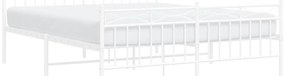 Estrutura de cama com cabeceira e pés 160x200 cm metal branco