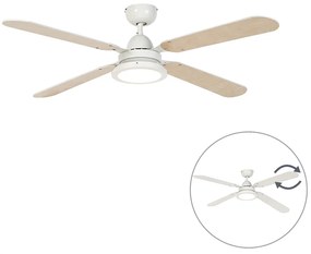 LED Ventilador de teto branco com comando remoto - Fanattic Moderno