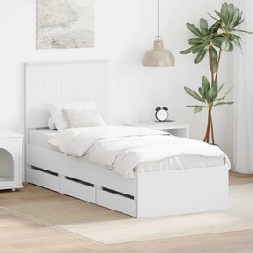 vidaXL Estrutura da Cama Branco 75 x 190 cm Madeira de Engenharia