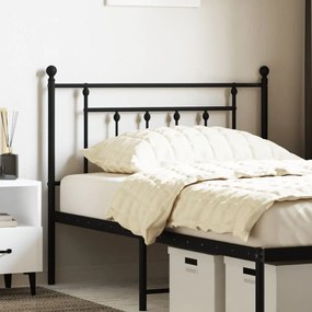 vidaXL Cabeceira de cama 100 cm metal preto