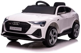 Carro Elétrico Audi E-Tron 12V para Crianças acima de 3 Anos com Controle Remoto Faróis Buzina Música MP3 TF USB e Abertura da Porta 3-8km/h 108x60x47