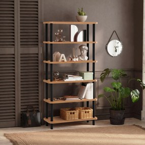 Estante Gala – Preto Pinheiro Atlântico – 80 cm x 168,5 cm x 28 cm