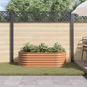 Cama de Jardim Elevada Castanha com Aparência de Madeira 160x80x44 cm