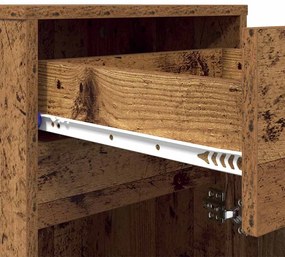 Criado-mudo LED 2 pcs Madeira antiga 38 x 34 x 61 cm Aglomerado