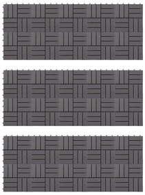 vidaXL Ladrilhos de terraço 30 pcs 30x30 cm acácia maciça cinzento