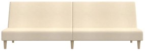 Sofá-cama de 2 lugares tecido cor creme