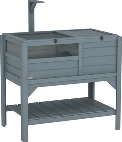 Recinto para tartarugas com pés e prateleira de arrumação em madeira de abeto - 103 x 84 x 51 cm