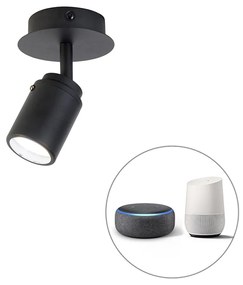 LED Foco de banheiro inteligente preto IP44 com Wi-Fi GU10 - Ducha Moderno