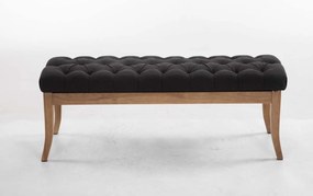 Banco Ramses em tecido com estrutura em antigo claro 46 x 120 x 38 cm Cinzento escuro
