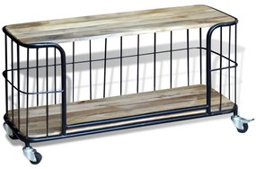 vidaXL Armário TV madeira de mangueira sólida 100x40x45 cm