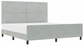 Cama vidaXL Cinza Claro 180x200 cm Veludo