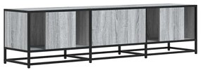Móvel p/ TV 160x35x41cm derivados madeira/metal cinzento sonoma