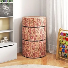 Conjunto de 3 bancos em forma de tronco de árvore para crianças Almofadas de chão com diferentes alturas para salas de aula ou creche Cor 1