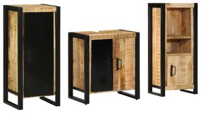 vidaXL Conjunto de Móveis para Banheiro 3 pcs Madeira de manga maciça