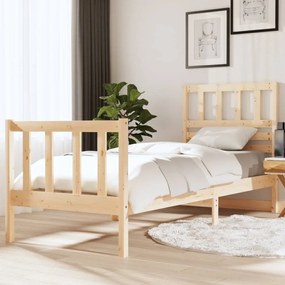vidaXL Estrutura de cama pequena solteiro 75x190 cm madeira maciça