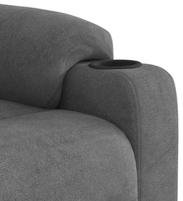 Poltrona de massagens reclinável tecido microfibra cinza-escuro
