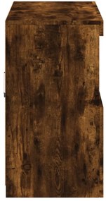 Aparador com luzes LED 81x37x67 cm carvalho fumado