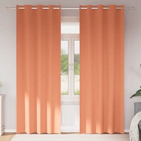 vidaXL Cortinas Blackout com Argolas 2 pcs Terracota 245 x 140 cm
