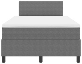 Cama Box Spring com Colchão Cinza 120x200 cm Tecido de Veludo Cotelê