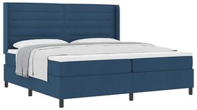 Cama Box com Colchão - Azul - 200x200 cm - Tecido