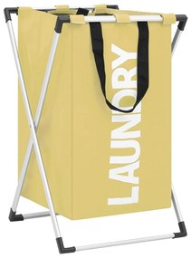 vidaXL Separador de roupa suja cor creme