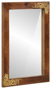 vidaXL Espelho de Casa de Banho 50x70x3 cm Madeira Sólida de Manga