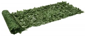 Tela de varanda com folhas verde-escuras 300x75 cm