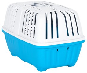 Transportadora 48x31,5x33 cm polipropileno branco e azul