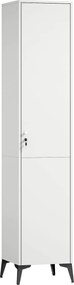 HOMCOM Armário quarto estreito com porta, varão e prateleiras de arrumação, 36 x 40 x 180 cm, branco | Aosom Portugal
