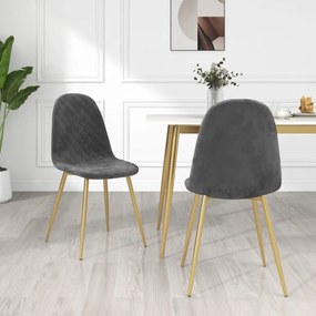 vidaXL Cadeiras de jantar 2 pcs veludo cinzento-escuro