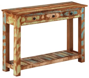 Mesa consola 110x30x76 cm madeira recuperada maciça