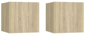 Mesas de cabeceira 2 pcs derivados de madeira carvalho sonoma