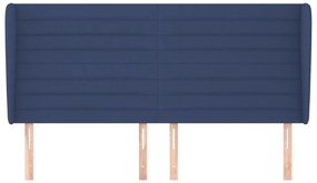 Cabeceira de cama c/ abas tecido 163x23x118/128 cm azul