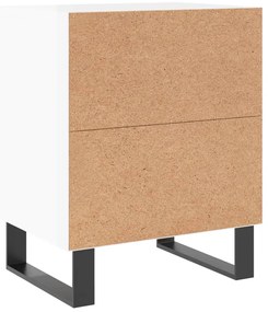 Mesas cabeceira 2pcs derivados de madeira branco brilhante