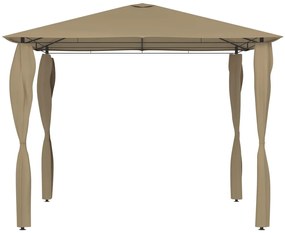 Gazebo 3x3x2,6 m com capas postes 160 g/m² cinza-acastanhado