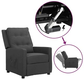 vidaXL Poltrona elevatória tecido cinzento-escuro