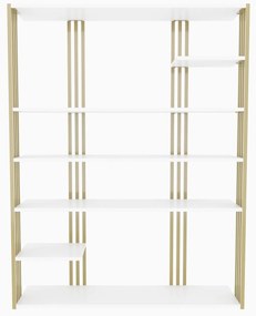 Estante Jenny – Branco e Dourado – 120 cm x 160 cm x 29,6 cm